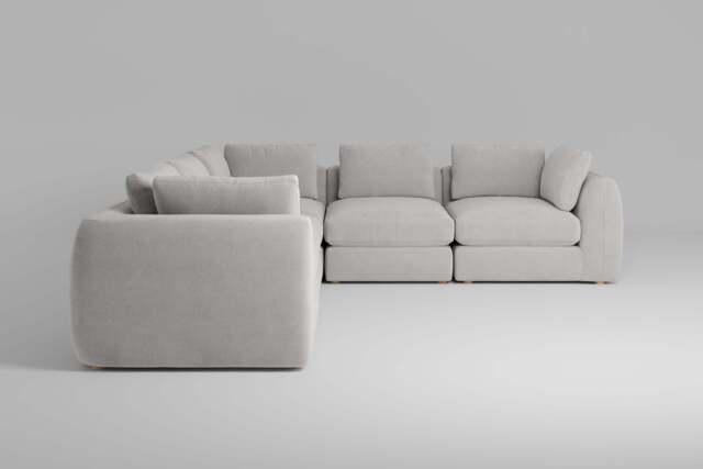 Zen - 5 Piece Corner - Rearrangeable Modular Sofa, Brushed Wool Feel / Whisper / Standard Back Cushions - image 1