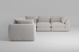 Zen - 5 Piece Corner - Rearrangeable Modular Sofa, Brushed Wool Feel / Whisper / Standard Back Cushions