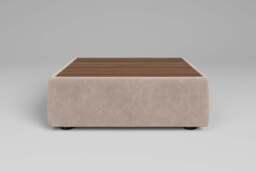 Aura - Coffee Table - Rearrangeable Modular Sofa, Oak / Cotton Blend / Bisque - thumbnail 2