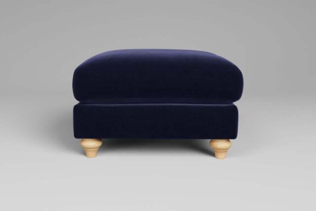 Serenity - Footstool (Medium), Soft Touch Velvet / Midnight Blue