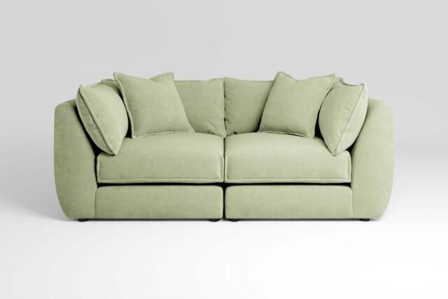 Utopia - 2 Piece - Rearrangeable Modular Sofa, Brushed Wool Feel / Sage / Casual Trim - image 1