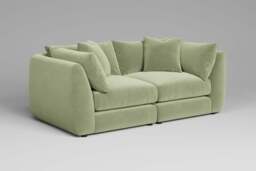 Utopia - 2 Piece - Rearrangeable Modular Sofa, Brushed Wool Feel / Sage / Casual Trim - thumbnail 3