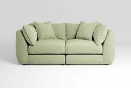 Utopia - 2 Piece - Rearrangeable Modular Sofa, Brushed Wool Feel / Sage / Casual Trim