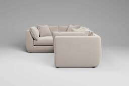 Utopia - 4 Piece - Rearrangeable Modular Sofa, Plush Chenille / Chalk / Tailored Trim - thumbnail 2