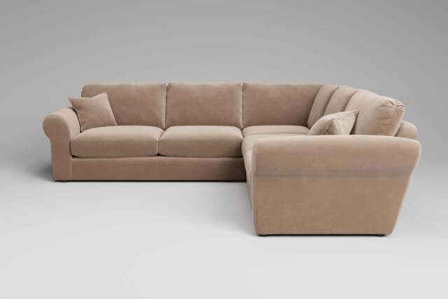 Mellow - Large Corner Sofa, Soft Touch Velvet / Soft Mink - image 1