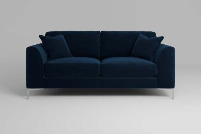 melody - 3 Seater Sofa, Soft Touch Velvet / Royal Blue
