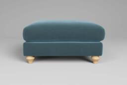 Serenity - Footstool (Large), Soft Touch Velvet / Sea Green