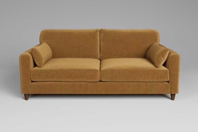 7th Heaven Midi - 4 Seater Sofa, Luxe Woven Velvet / Old Gold