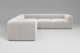 Aura - 5 Piece Corner - Rearrangeable Modular Sofa, Brushed Wool Feel / Whisper - thumbnail 2