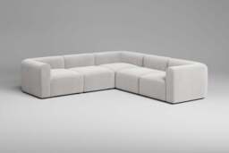 Aura - 5 Piece Corner - Rearrangeable Modular Sofa, Brushed Wool Feel / Whisper - thumbnail 3