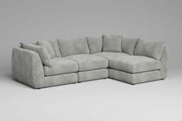 Utopia - 4 Piece Open End - Rearrangeable Modular Sofa, Soft Woven Chenille / Pure / Casual Trim - thumbnail 4