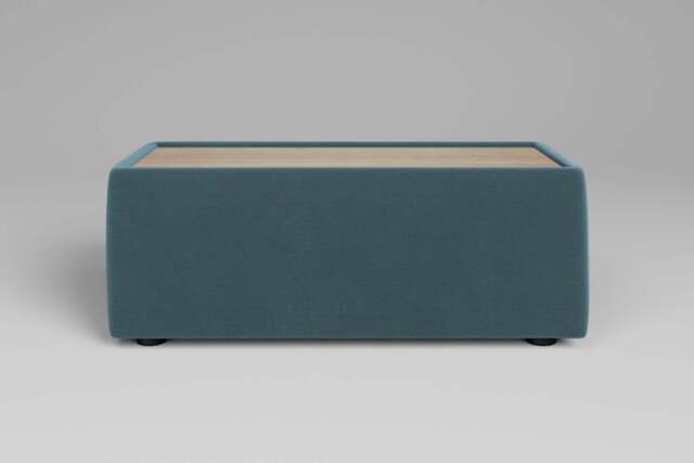 Utopia - Side Table - Rearrangeable Modular Sofa, Oak / Soft Touch Velvet / Sea Green