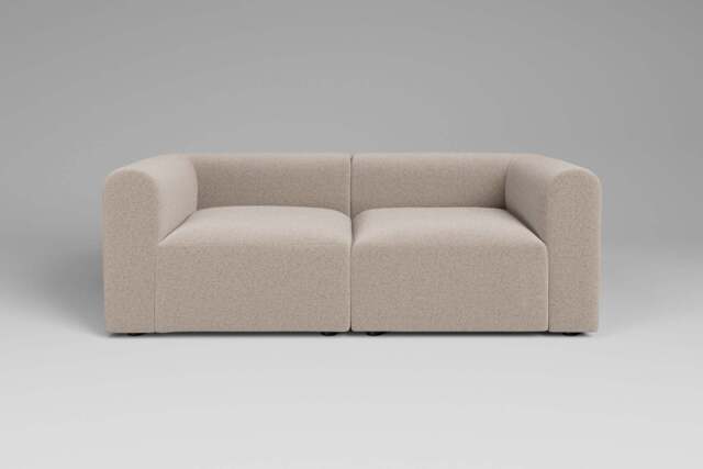 Aura - 2 Piece - Rearrangeable Modular Sofa, Basket Weave / Sand - image 1