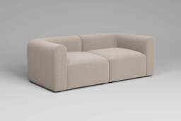 Aura - 2 Piece - Rearrangeable Modular Sofa, Basket Weave / Sand - thumbnail 3