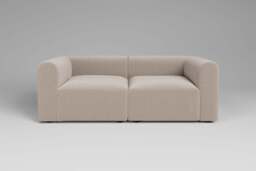 Aura - 2 Piece - Rearrangeable Modular Sofa, Basket Weave / Sand