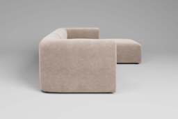 Aura - 3 Piece with Footstool - Rearrangeable Modular Sofa, Cotton Blend / Bisque - thumbnail 2