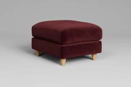 Cloud Nine - Footstool (Small), Luxe Woven Velvet / Pomegranate - thumbnail 2