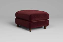 Cloud Nine - Footstool (Small), Luxe Woven Velvet / Pomegranate - thumbnail 3