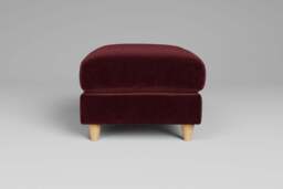 Cloud Nine - Footstool (Small), Luxe Woven Velvet / Pomegranate