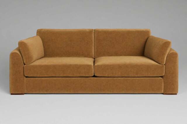 Muse - 4.5 Seater Sofa, Luxe Woven Velvet / Old Gold