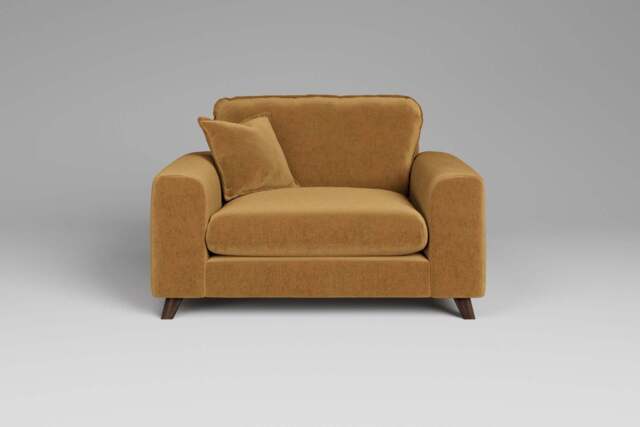 Serenity - Loveseat, Luxe Woven Velvet / Old Gold