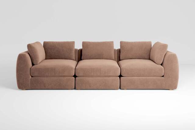Zen - 3 Piece - Rearrangeable Modular Sofa, Cotton Blend / Chai / Standard Back Cushions - image 1
