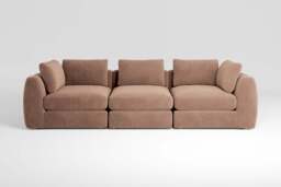 Zen - 3 Piece - Rearrangeable Modular Sofa, Cotton Blend / Chai / Standard Back Cushions - thumbnail 1