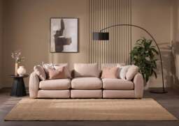 Zen - 3 Piece - Rearrangeable Modular Sofa, Cotton Blend / Chai / Standard Back Cushions - thumbnail 2