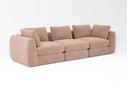 Zen - 3 Piece - Rearrangeable Modular Sofa, Cotton Blend / Chai / Standard Back Cushions - thumbnail 3