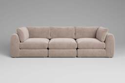 Zen - 3 Piece - Rearrangeable Modular Sofa, Cotton Blend / Bisque / Full-Width Back Cushions