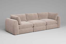 Zen - 3 Piece - Rearrangeable Modular Sofa, Cotton Blend / Bisque / Full-Width Back Cushions - thumbnail 5