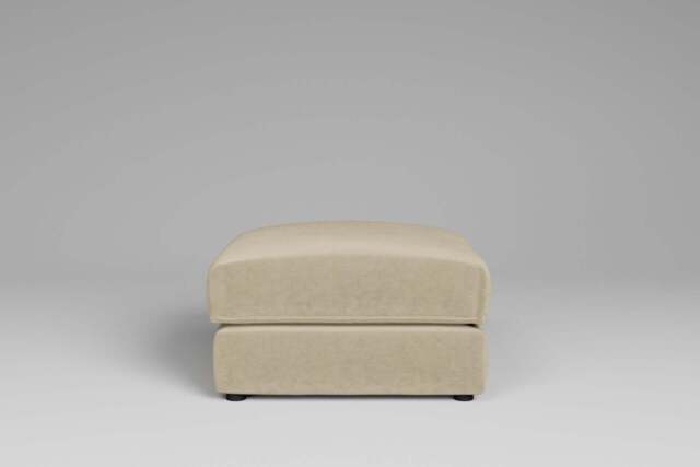 Utopia - Footstool - Rearrangeable Modular Sofa, Luxe Woven Velvet / Snow / Casual Trim - image 1