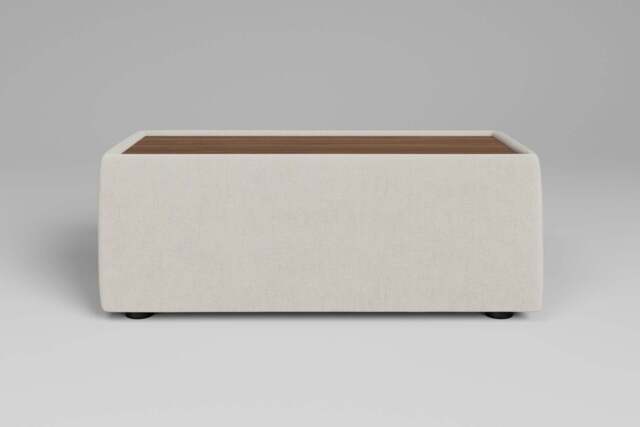 Utopia - Side Table - Rearrangeable Modular Sofa, Walnut / Luxe Woven Velvet / Snow - image 1