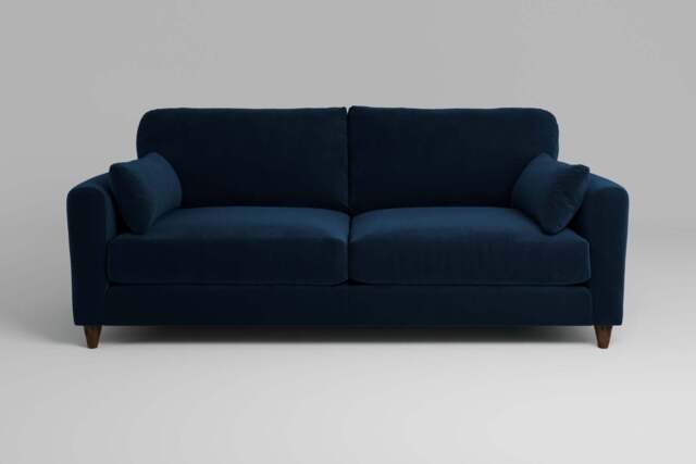 7th Heaven Midi - 4 Seater Sofa, Soft Touch Velvet / Royal Blue