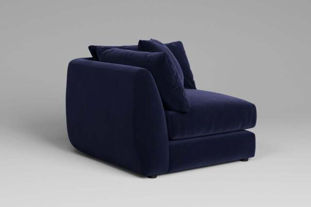 Utopia - All-in-one - Corner, left & right arm - Rearrangeable Modular Sofa, Soft Touch Velvet / Midnight Blue / Tailored Trim
