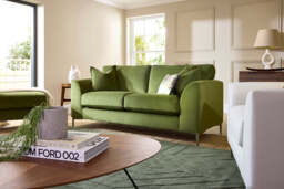 melody - 3 Seater Sofa, Soft Touch Velvet / Avocado - thumbnail 2