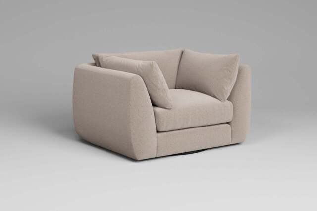 Utopia - Loveseat - Rearrangeable Modular Sofa, Basket Weave / Sand / Tailored Trim - image 1