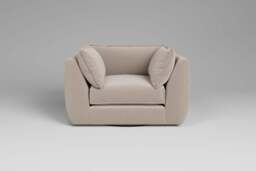 Utopia - Loveseat - Rearrangeable Modular Sofa, Basket Weave / Sand / Tailored Trim - thumbnail 2