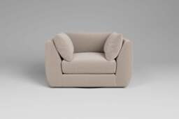 Utopia - Loveseat - Rearrangeable Modular Sofa, Basket Weave / Sand / Tailored Trim - thumbnail 4