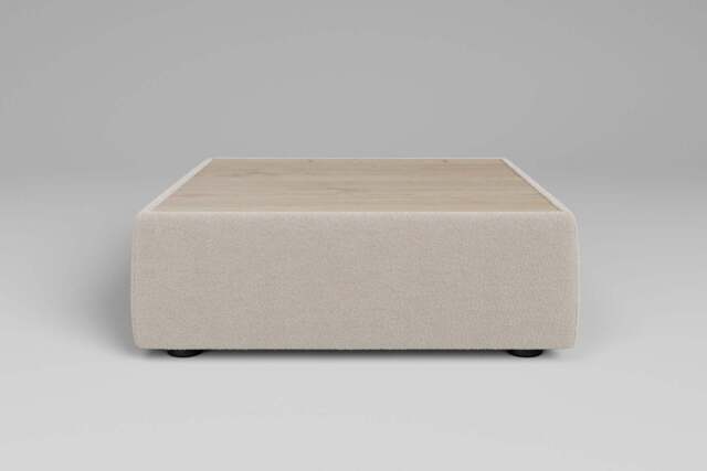 Utopia - Coffee Table - Rearrangeable Modular Sofa, Oak / Plush Chenille / Chalk - image 1