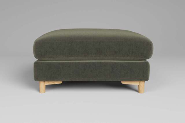 Fusion - Footstool (Large), Luxe Woven Velvet / Pine - image 1