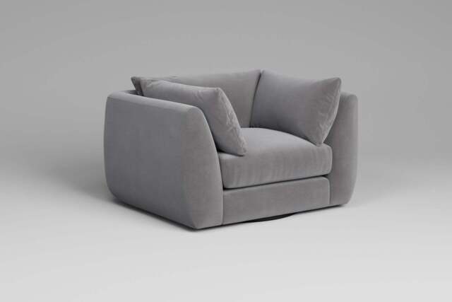 Utopia - Loveseat - Rearrangeable Modular Sofa, Brushed Wool Feel / Pewter / Tailored Trim - image 1