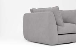Utopia - Loveseat - Rearrangeable Modular Sofa, Brushed Wool Feel / Pewter / Tailored Trim - thumbnail 3