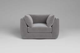 Utopia - Loveseat - Rearrangeable Modular Sofa, Brushed Wool Feel / Pewter / Tailored Trim - thumbnail 5