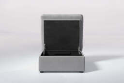 Small Storage Stool, Brushed Wool Feel / Pewter - thumbnail 2