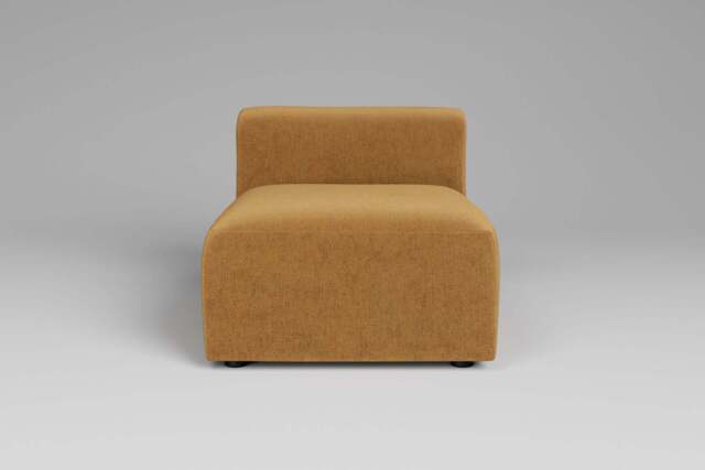 Aura - Armless Piece - Rearrangeable Modular Sofa, Luxe Woven Velvet / Old Gold