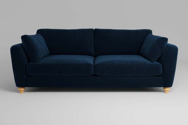 Daydream - 4 Seater Sofa, Soft Touch Velvet / Royal Blue