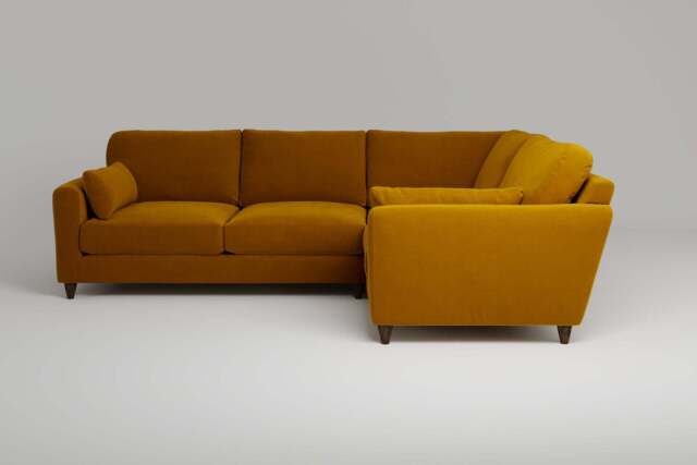 7th Heaven Midi - Small Corner Sofa, Soft Touch Velvet / Saffron - image 1