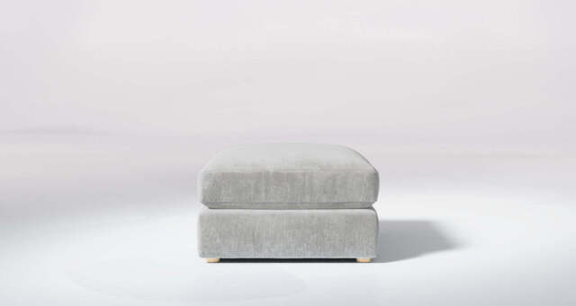 Zen - Footstool, Soft Woven Chenille / Pure - image 1