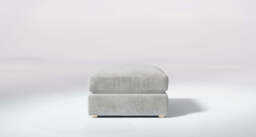Zen - Footstool, Soft Woven Chenille / Pure
